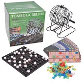 Decopatent - Tombola Bingo Spel Deluxe - Bingomolen - Tombola Deluxe - Bingoballen - Bingo kaarten - Fiches - Spelbord - Bingo molen - Metaal - Lotto Kinderspel