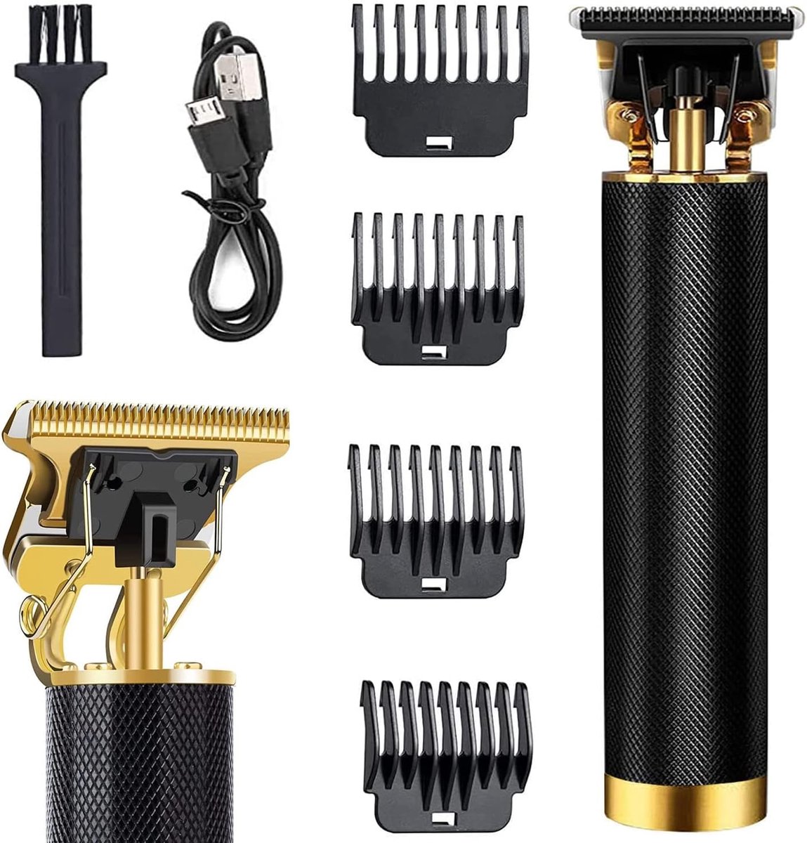 Professionele heren tondeuse, T-blad, elektrische tondeuse, draadloze tondeuse, oplaadbare tondeuse voor mannen, voor mannen en professionele kappers, zwart