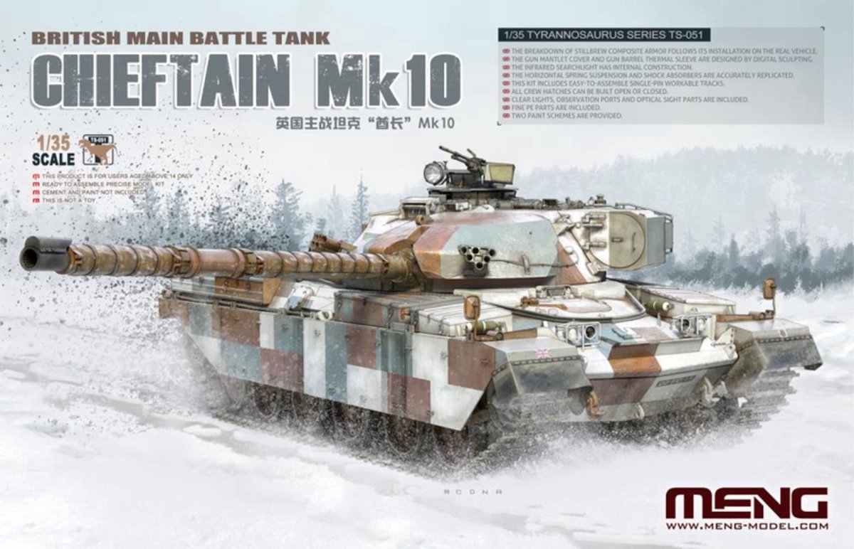 Meng Model Modelbouwpakket Militaire voertuigen - MENG TS051 British Main Battle Tank Chieftain Mk10 Plastic - 1:35 - Modelbouw