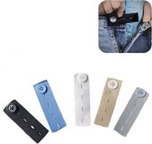 5 stuks verstelbare taille verlenger voor broeken, elastische tailleband verlengers, knop verlengers voor broek broek zwangerschap jeans verlenger taille extensies (3,26 x 1,38 , 5 kleuren