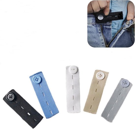 5 stuks - 83*24 mm - Knopverlenger - Spijkerbroek Verlengknoop - Knoopsgat verlengers - taille verlenger voor broeken - verstelbare - tailleband vergroters - voor mannen en vrouwen, jeans, broeken - knopenverlengersset