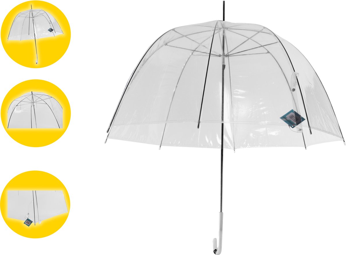 Transparante Koepelparaplu Set van 2 – Paraplu Bruiloft Lichtgewicht – Doorzichtige Paraplu Ø75 cm – Haakvorm Handvat – Koepelvormige Paraplu voor Speciale Gelegenheden en Fotoshoots — cadeau in Cadeau-ideeën - foto 7