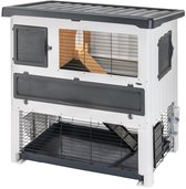 Ferplast Konijnenhok Grand Lodge 140 Plus - Dierenverblijf - 134x73x117 cm Grijs