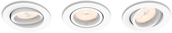 Philips Enneper inbouwspot - 3-lichts - wit - rond