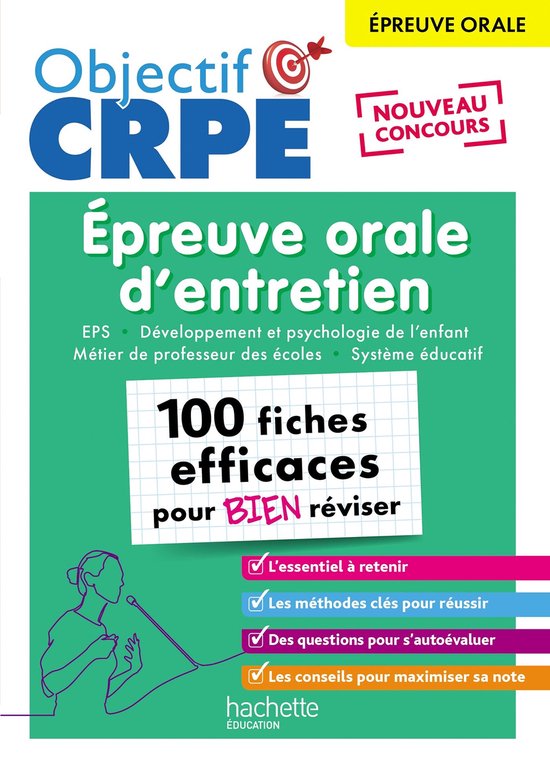 Objectif CRPE 2025 - Épreuve orale d'entretien - 100 fiches ... - cover