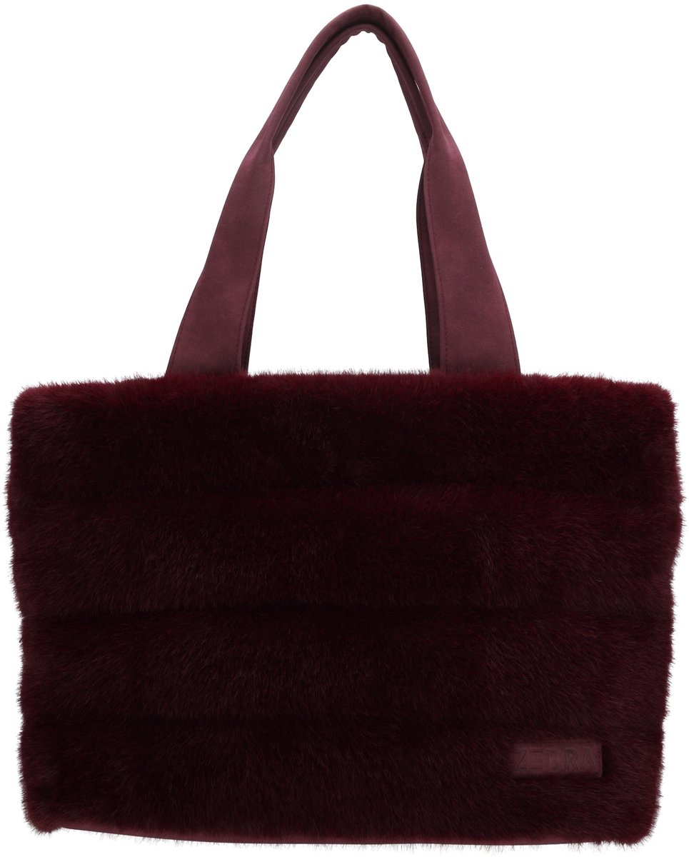 Zebra Trends Emma Shopper - Schoudertas - Crossbodytas - Bont - Fur - Tote Bag - Dames Tas - Bordeaux rood