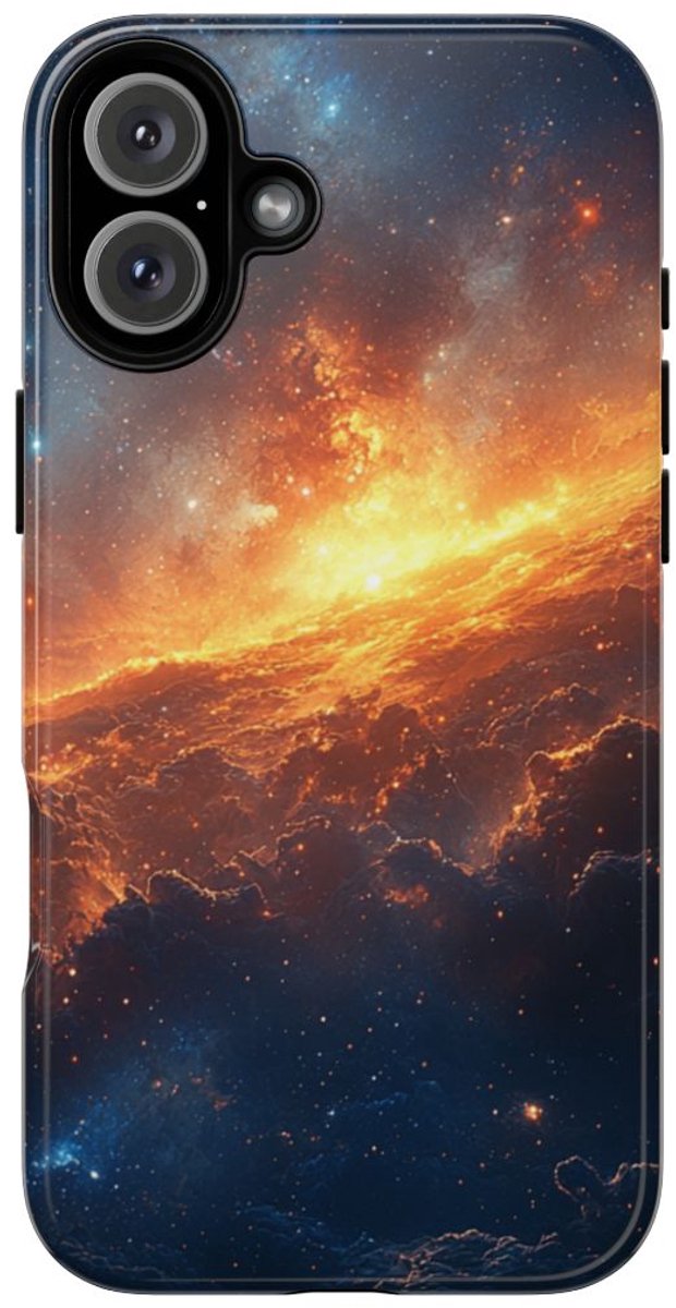 Vurige Kosmische Nevel – Telefoonhoesje Geschikt voor iPhone 16 Plus