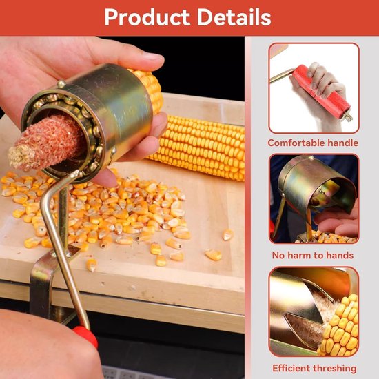 Corn Quick Husker,Hand Crank Corn Thresher Manual Corn Sheller Corn Peeling Tool Corn Stripper Tool Kitchen Gadgets — afbeelding 3
