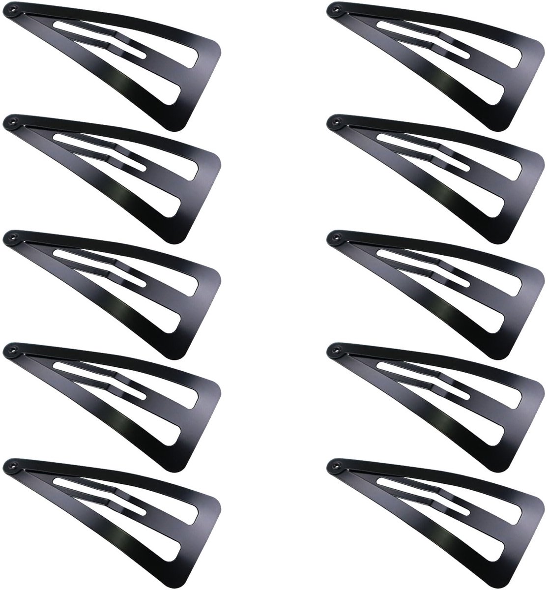 Haarclips, zwart, 10 stuks, antislip, 6,7 cm, haarclips voor alle haartypes (driehoek)