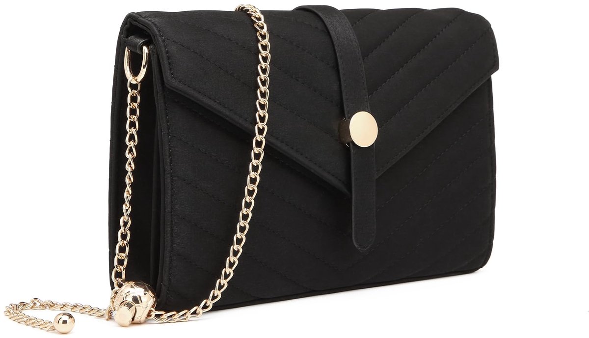 Miss Lulu Dames Clutch Elegante Avondtas Envelop Schoudertas Crossbody met Ketting voor Bruiloft Feest Prom