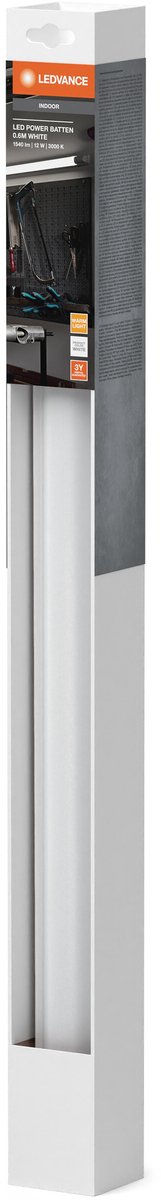 LEDVANCE Lijnarmatuur LED: voor plafond, LED POWER BATTEN / 12 W, 22-…24- V, stralingshoek: 17-, Warm wit, 3- K, body materiaal: steel, IP2-