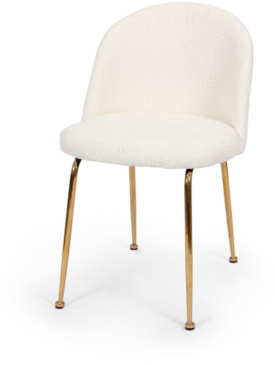 Milton & Oldbrook Bouclé Eetkamerstoel Luxor Wit