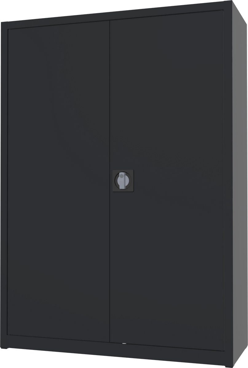 Povag Archiefkast met slot - Opbergkast metaal - 130x92x42 cm - Zwart