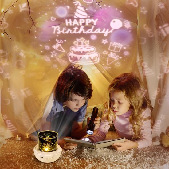 RFWR® 360° Sterrenprojector met 21 Films voor Kinderen - Nachtlamp en Planetarium voor Kinderkamer Decoratie van RFWR — afbeelding 4