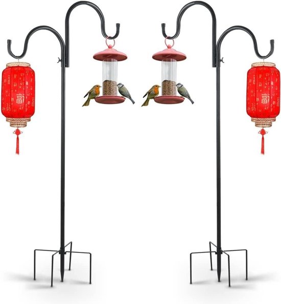 Metalen tuinpalen met haak 62,5 cm set van 5 stuks Metalen tuinpalen met haak 62,5 cm set van 5 stuks