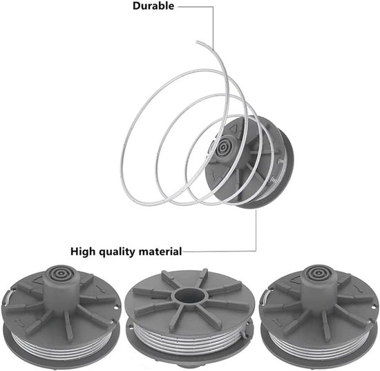 4 stuks - trimmerdraadspoelen - geschikt voor Gardena 5307-20 grasmaaier, diameter 1,6 mm, lengte 6,1 m - Universele maaidraad - trimmerdraad - grasmaaiermaaidraad van Merkloos	 — afbeelding 3