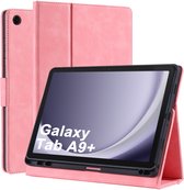 Otronica Hoes geschikt voor Samsung Galaxy Tab A9 Plus Rose Goud - Samsung A9 Plus hoes bookcase met Stylus Pen Houder premium leren cover