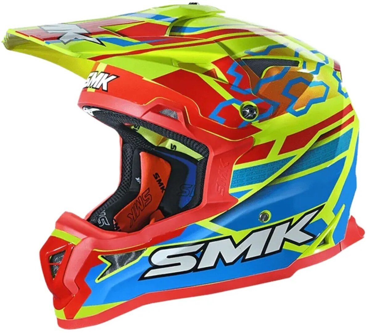 SMK Allterra Tribou Rood Geel Crosshelm - Maat XXL - Helm