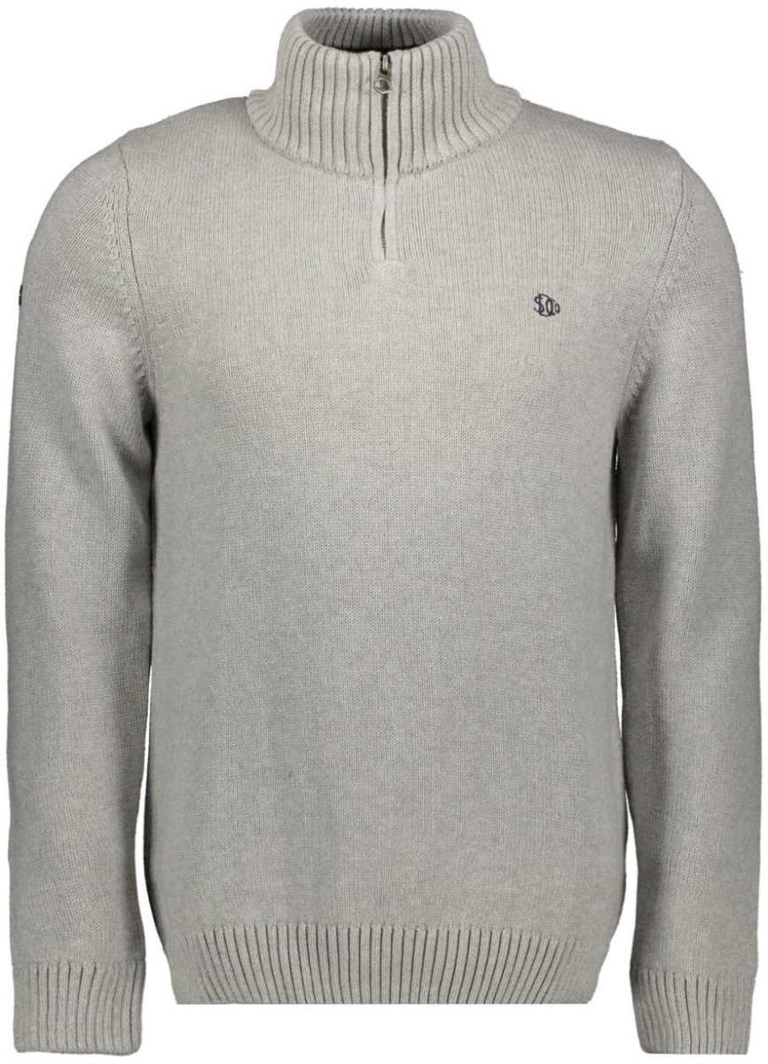 Superdry Trui Coton Half Zip Knit M62110706a Marl Mannen Grijs