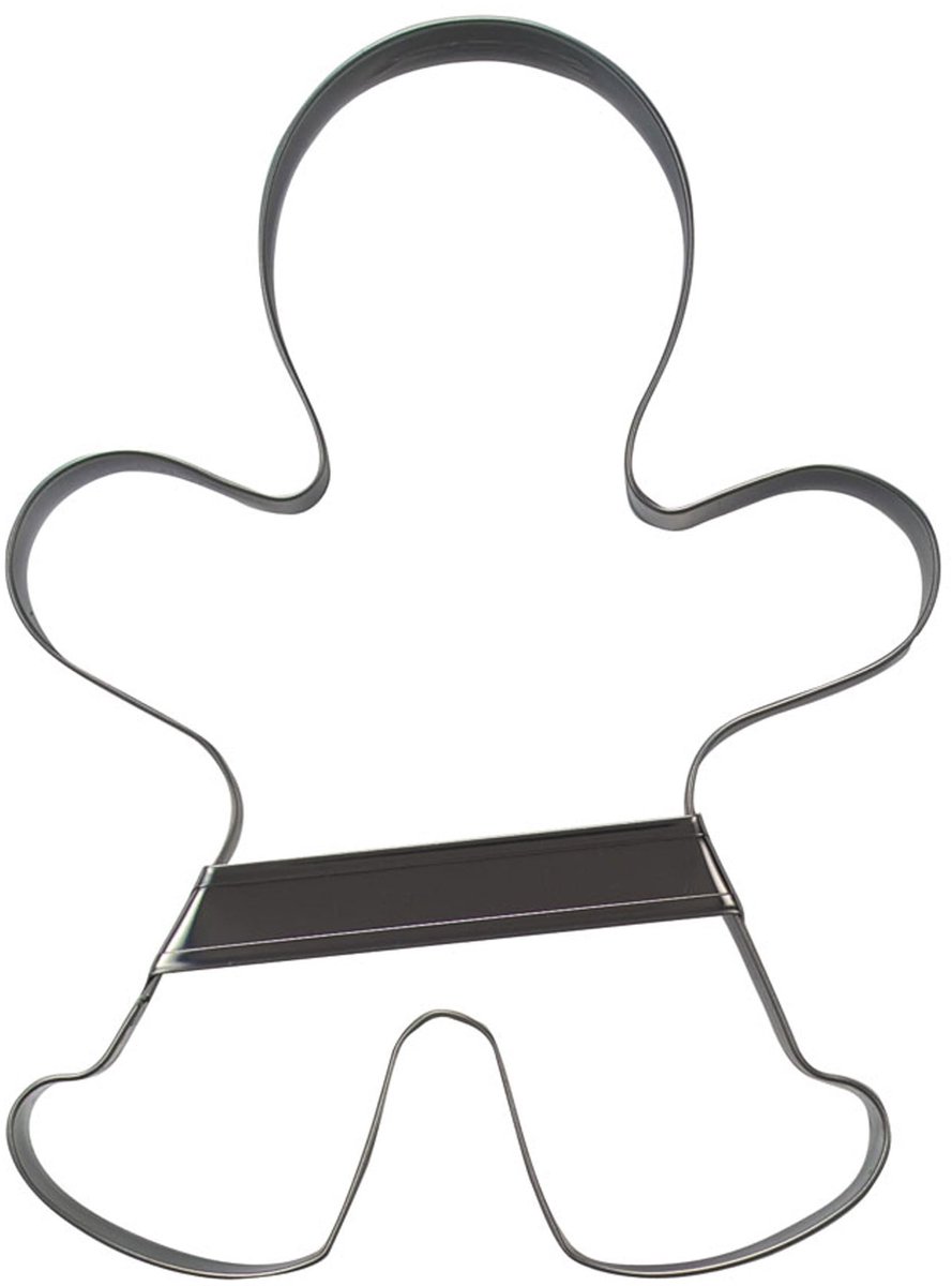 Städter 041332 Peperkoekmannetje Koekjesvorm, Roestvrij Staal, Zilver, 20,5 cm