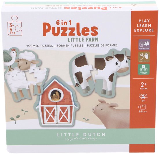 Little Dutch - Little Farm - Puzzle 6 en 1 FSC