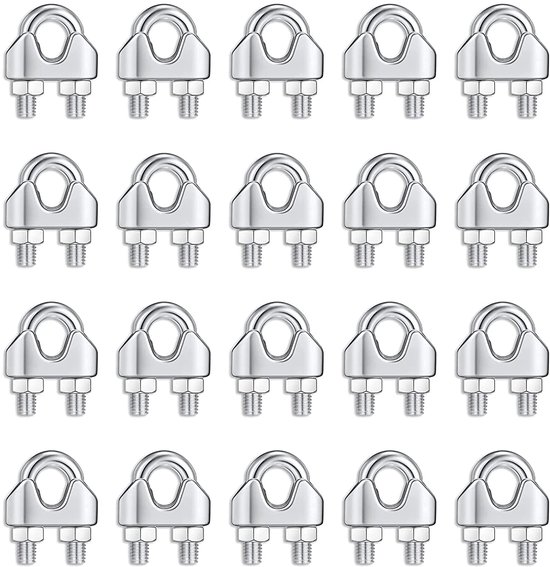 Foto: High power u shape 304 stainless steel cable clip metal cable ties rvs voor tuinhekken kabels 20 pcs m5 