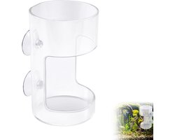 Feeder voor Aquarium - 10x6cm - Schaal - Drijvende & Zinkende Voedselcontainerhouder - Dispenser met Zuignappen voor het Voeden van Schildpadden en Garnalen (Rond)