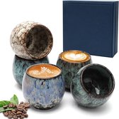 BORDEAG Koffiekopjes, 5 stuks 110 ml koffiekopjes van keramiek, mini