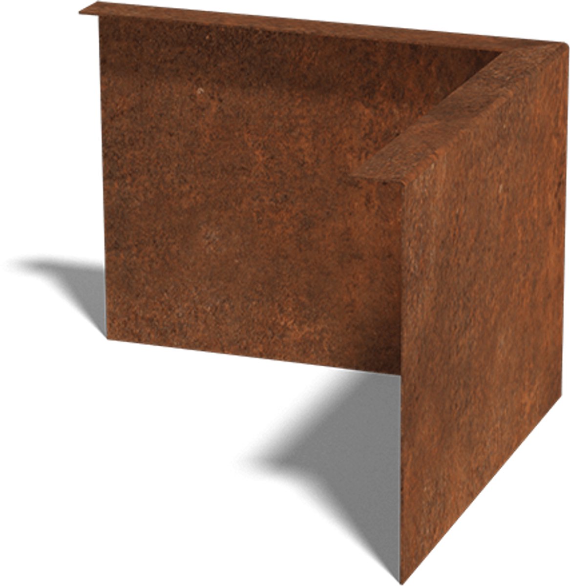 Cortenstaal borderrand - Gezet - Buitenhoek - Hoogte 22 cm - Roestkleur - MySteel