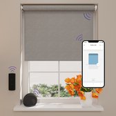 Store enrouleur électrique Easy Texture - Occultant - Gris Clair - 180 x 190 cm - CMD-02-P