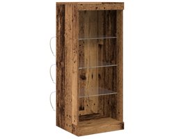 vidaXL - Sideboard - met - LED-verlichting - Oude - Hout - 41x37x100 - cm