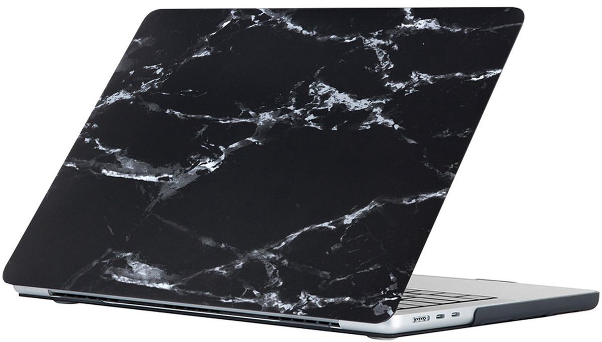 Mobigear Laptophoes geschikt voor Apple MacBook Air 15 Inch (2023-2025) Hoes Hardshell Laptopcover MacBook Case | Mobigear Marble - Zwart - Model A2941 / A3114 / A3241