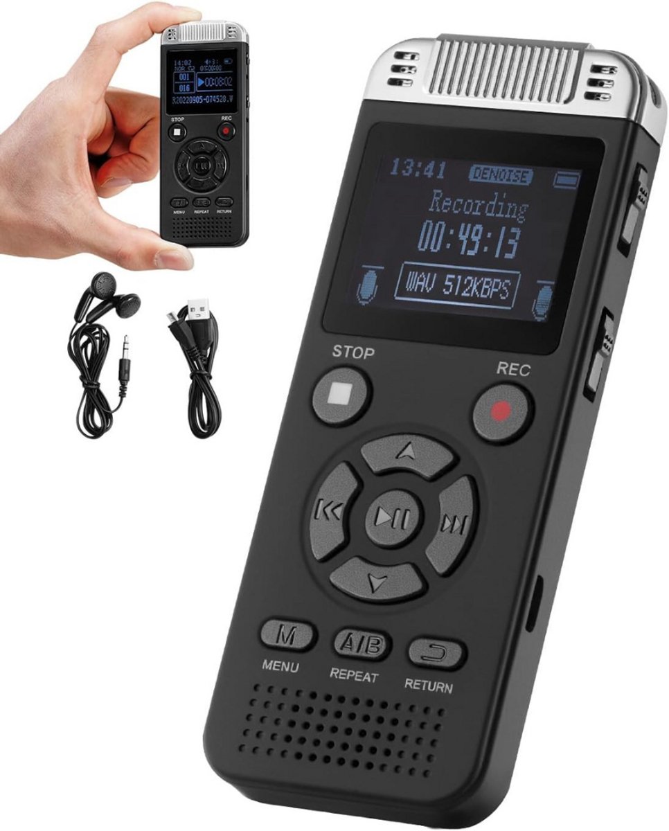 CLGP® Afluisterapparatuur op Afstand - Spy Recorder - Voice Dictafoon