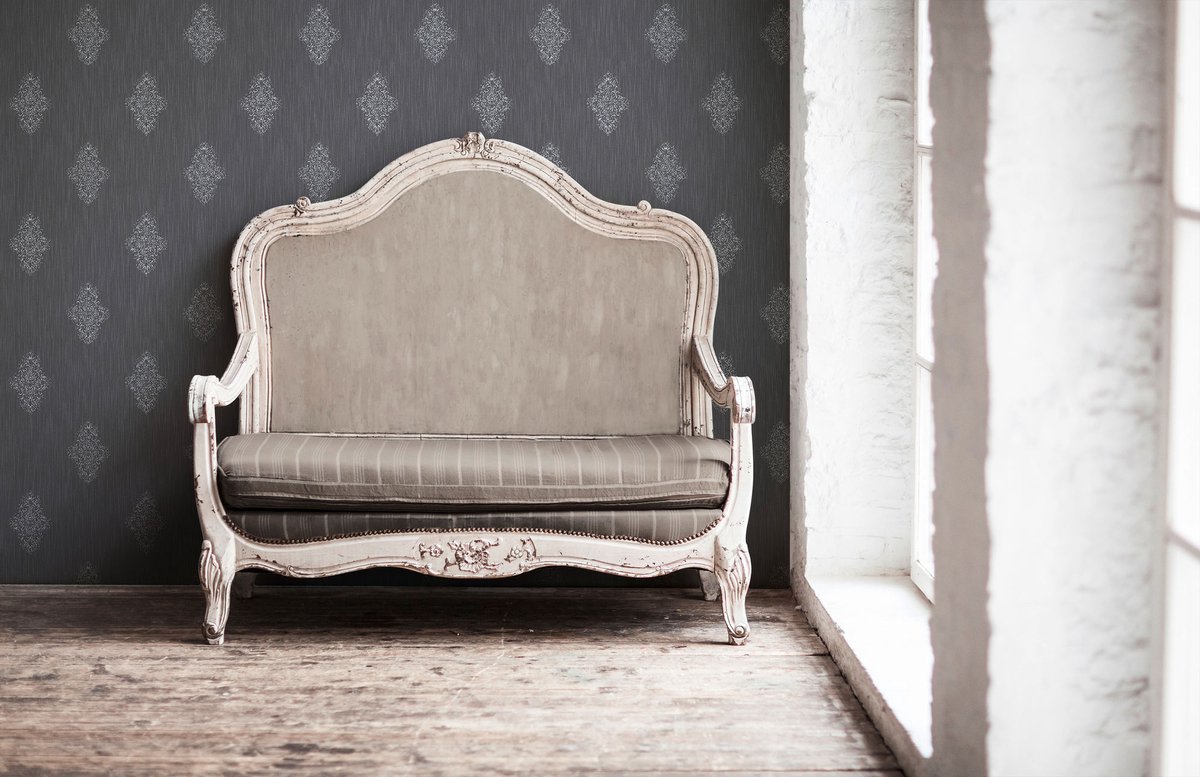 AS Creation - Vliesbehang - Luxury Wallpaper - 10,05x0,53 m - barok grijs zilver
