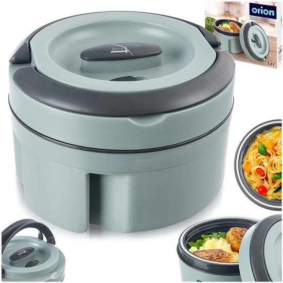 Boîte isotherme en acier inoxydable TERMO 2,4 l - Récipient chauffant - Thermos pour déjeuner - Thermos pour soupe - Récipient alimentaire - Pot à déjeuner