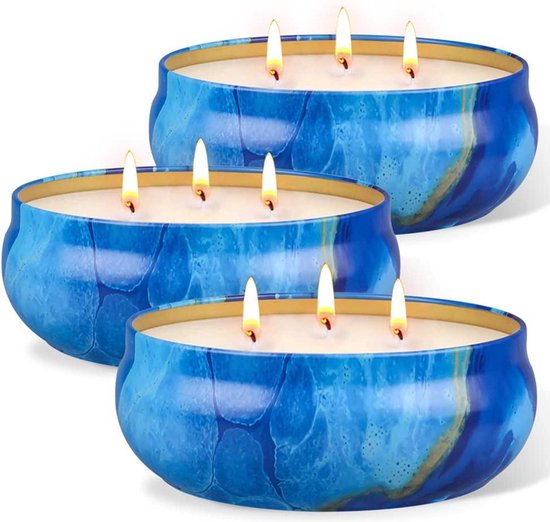 OFUN Citronella Kaarsen Set – 2x 35 Oz, Met 3 Lonten, Natuurlijke Sojawas, Voor Buiten En Binnen