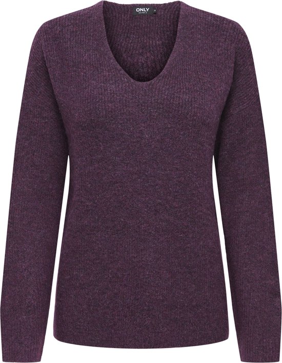 Only Camilla V-Neck L/S Pullover Knit - Dames Lange mouw - Mauve Wine