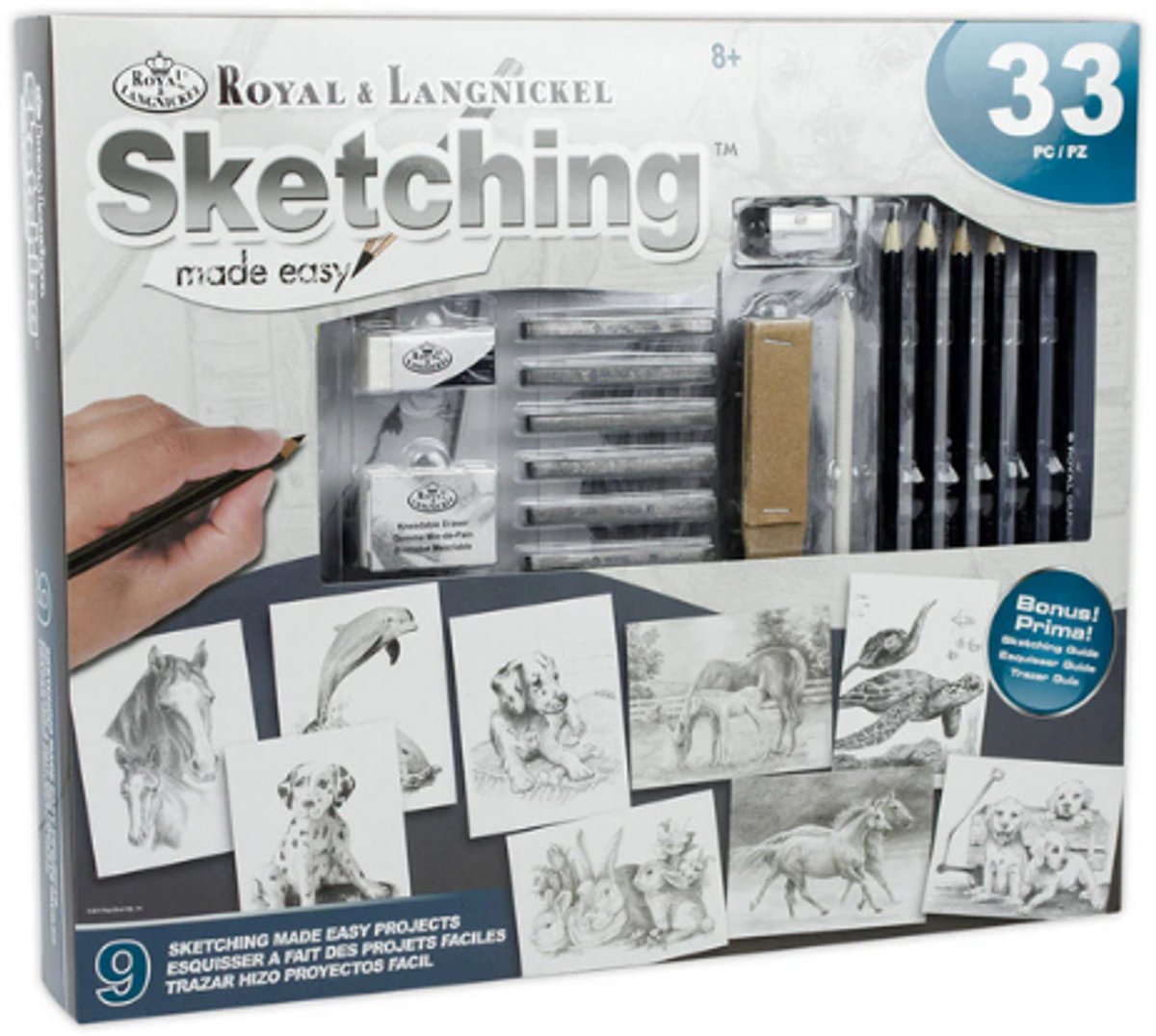 Sketching Made Easy™ – 33-delige set inheemse dieren 9 tekenprojecten Royal & Langnickel