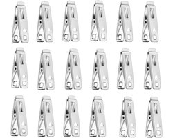 Allecto plus - Roestvrijstalen wasknijpers (20 stuks) - Metalen wasknijpers voor strandhanddoeken en dagelijkse was, winddicht met sterke klem