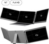 Screenmate® Flip 14” - Portable Monitor - Inclusief Beschermhoes - Draagbaar Beeldscherm - Draagbare Monitor - Full HD - IPS - Grijs