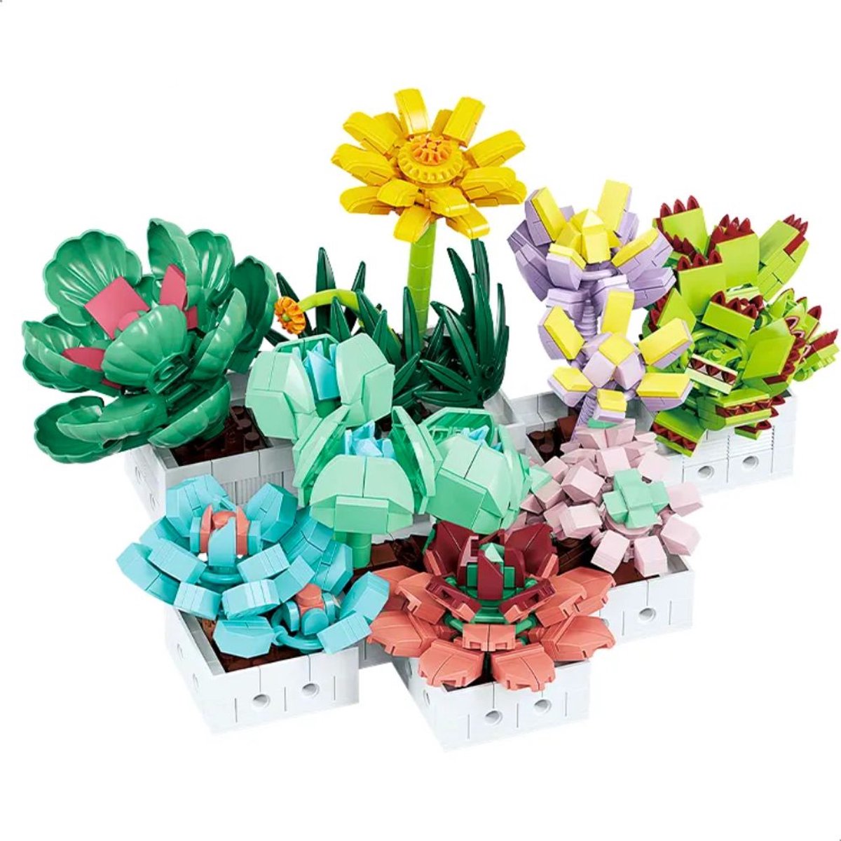 WOMA® Bloemenpakket Speelgoed Set Geschikt Voor LEGO - 977 Bouwstenen - Bloemen Boeket - Vanaf 6 Jaar - Bouwpakket - STEM Speelgoed - Speelset - Bouwspeelgoed - Inclusief Handleiding