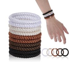 Allecto plus - Elastische Haarbanden Zwart/Bruin voor Dik Krullend Haar - 30 Stuks - Geen Schade - Vrouwen Mannen Meisjes - Lange Vlechten - Haarelastiekjes - Hoge Elasticiteit - Geen Vouw - Verschillende Kapsels - Paardenstaarthouders