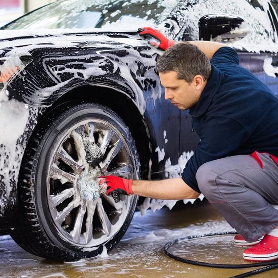 Autowielborstel - Geen Metalen Wiel- en Velgdetailborstel - Autowielreinigingsborstel - Zachte Dichte Lichtmetalen Velgenborstel - Geschikt voor Wielen en Velgen van Auto's en Motorfietsen en Fietsen van Merkloos	 — afbeelding 2