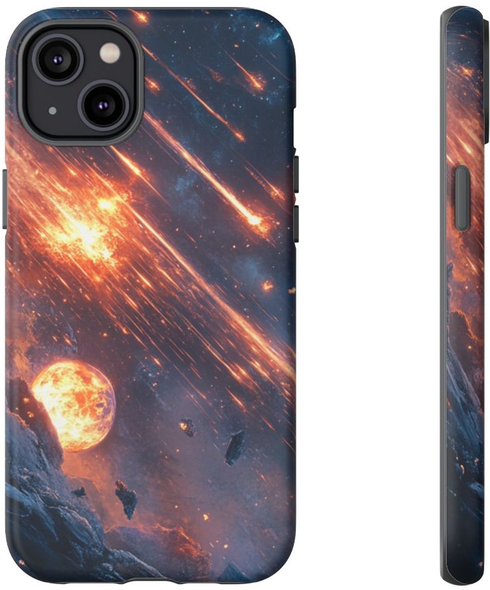 Oogvormige Meteoren in de Ruimte – Telefoonhoesje Geschikt voor iPhone 14 Plus