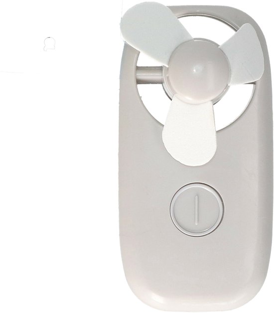 Mini handventilator grijs compact 11x6x5 cm draagbaar batterij ventilator voor verkoeling onderweg