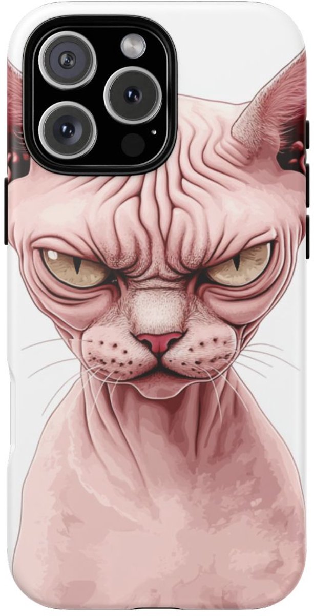 Roze Sfinxkat Illustratie – Telefoonhoesje Geschikt voor iPhone 16 Pro Max