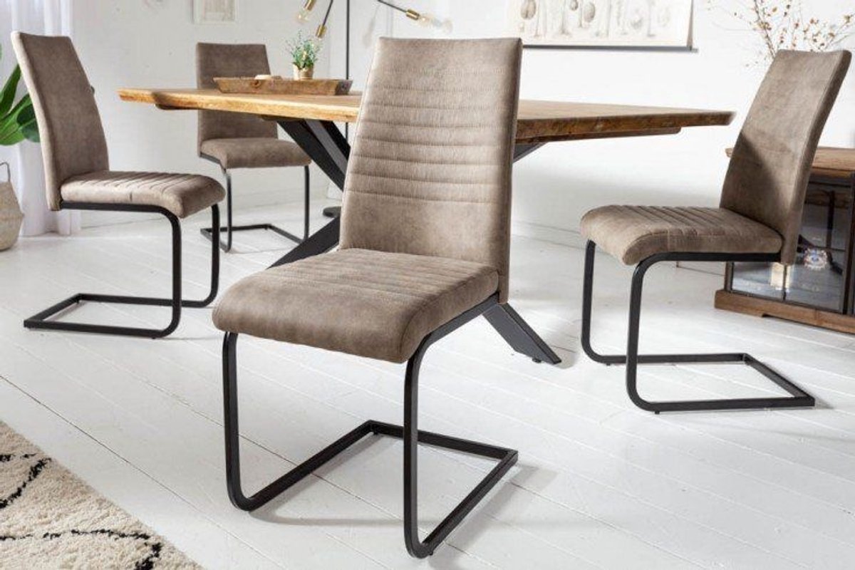Invicta Interior industrieele sledestoel APPARTEMENT antiek taupe met metalen frame - 40552 Zie omschrijving