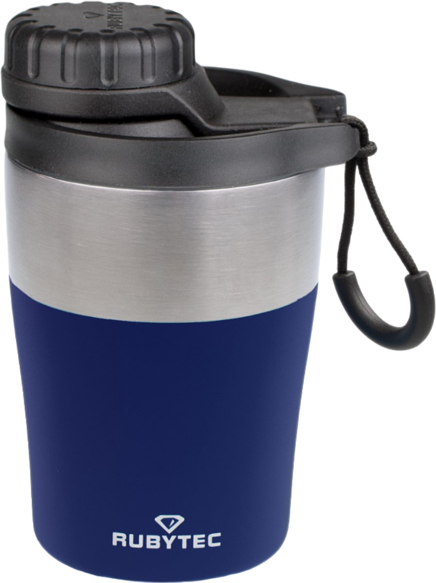 Rubytec Shira Hotshot - 200 ml - Thermosbeker - Koffiebeker To Go - Vacuüm Drinkfles - Thermosfles - Waterfles - RVS Drinkfles - Urenlang Koud of Warm Drinken - Lekvrij - BPA-vrij - Navy