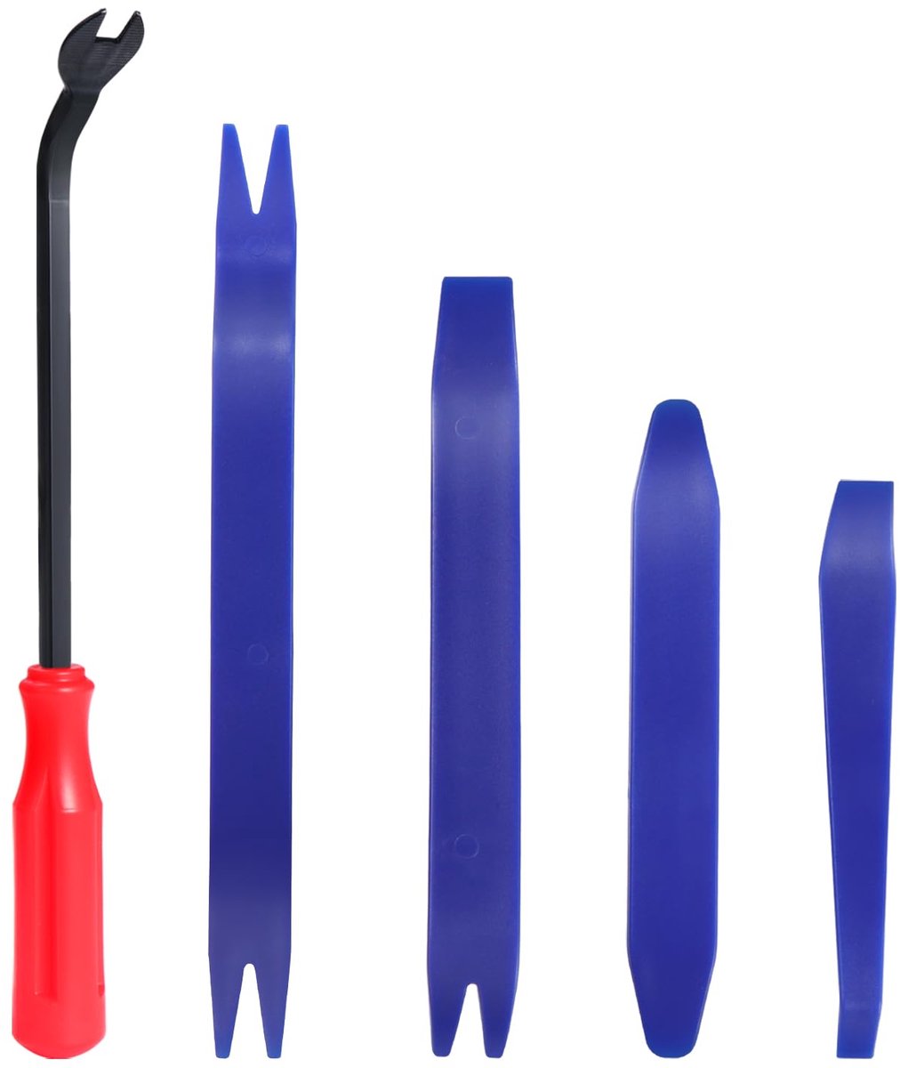 5-delige autobekleding verwijderingsgereedschapset, autobekleding gereedschapsset, kunststof wrikgereedschapset voor auto, clip, audio, dashboards, deurpaneel, raambekleding bevestiging verwijderingsgereedschap