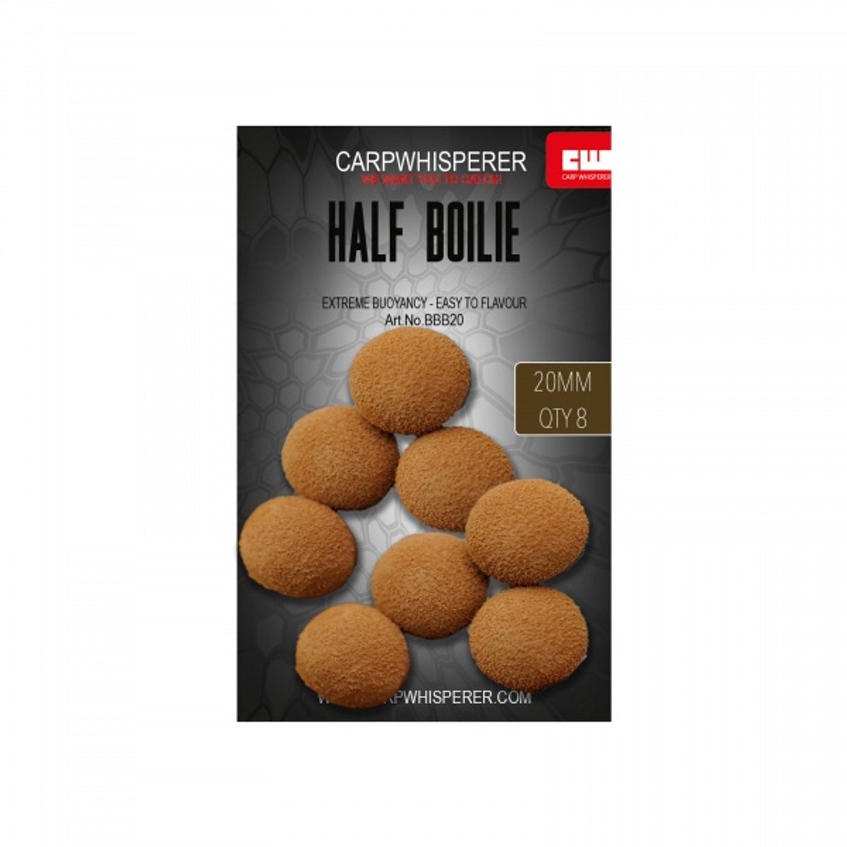 Carp Whisperer - Half Boilie - Diameter: 20mm - Kleur: Bruin